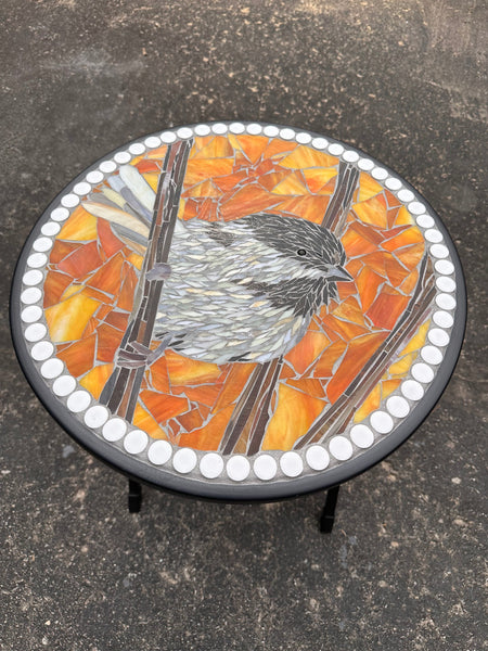 Cindy Laneville - Mosaic Artist Chickadee Small Table