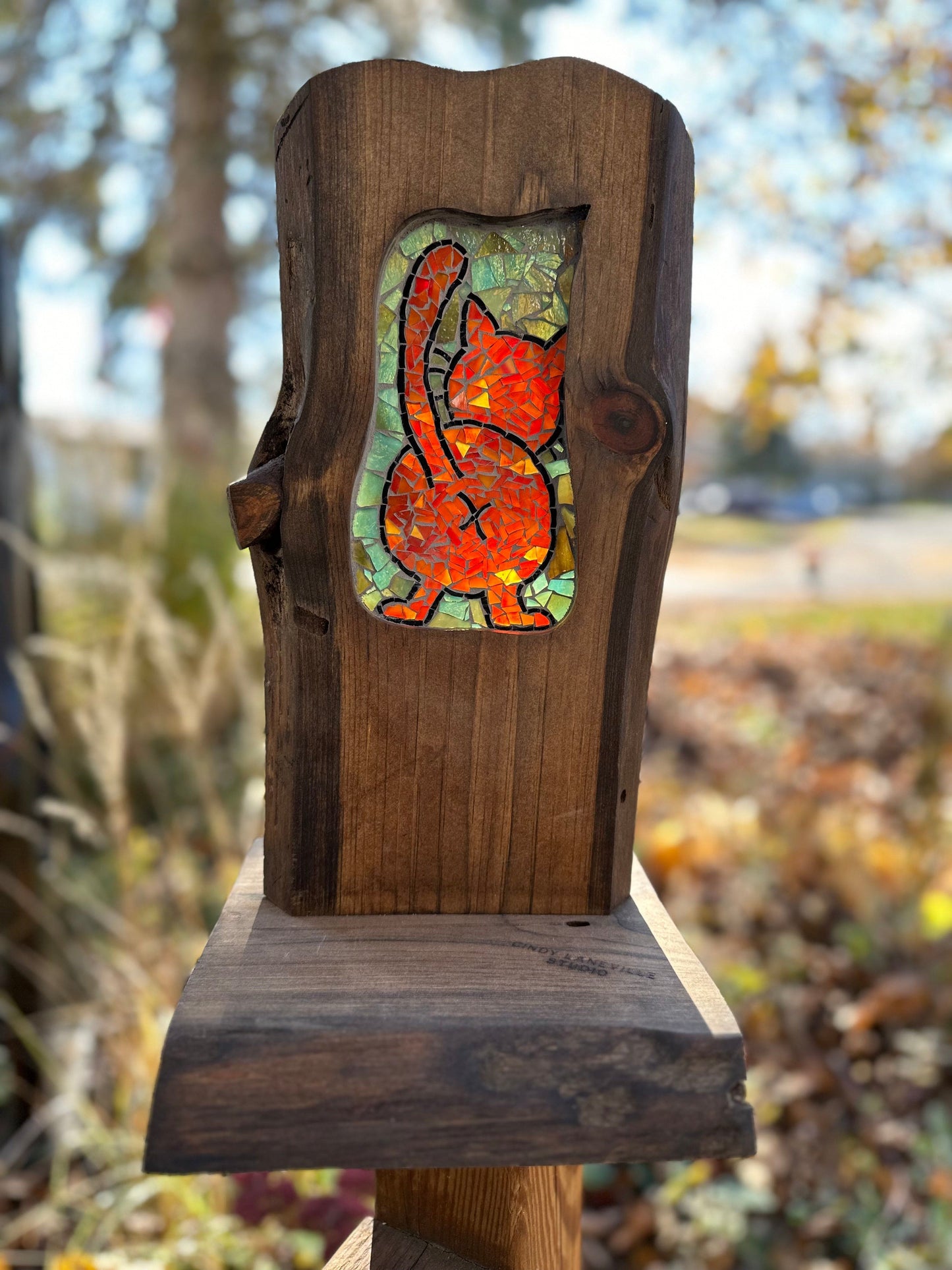 Cindy Laneville - Mosaic Artist cookies Tail Trails
Handmade stained glass mosaic art by artist Cindy Laneville