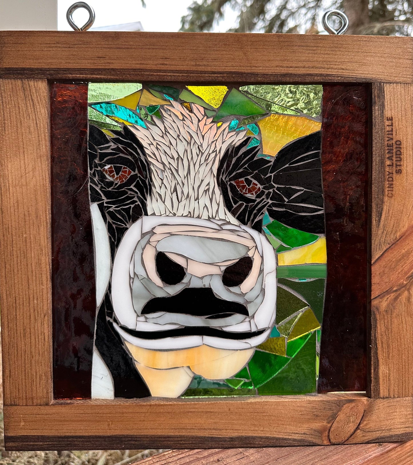 Cindy Laneville - Mosaic Artist DIY Kits DIY Mosaic Kit - Cow - 13" x 13" Frame