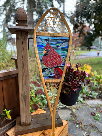 Cindy Laneville - Mosaic Artist snowshoes Graceful Cardinal