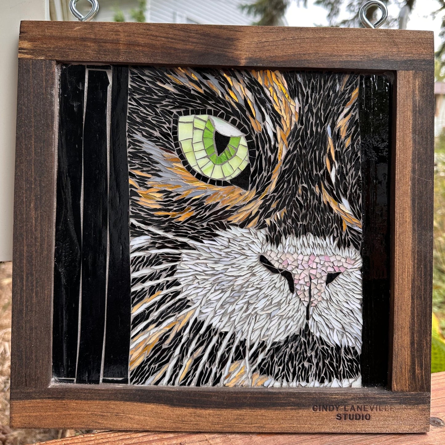 Cindy Laneville - Mosaic Artist Window Calico Cat