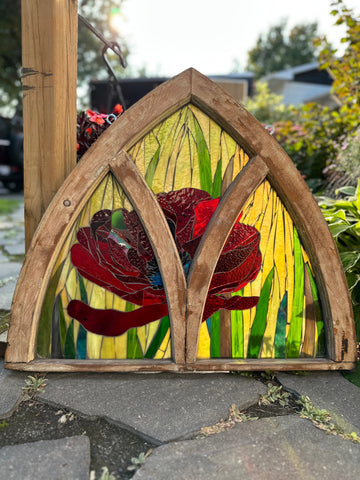Cindy Laneville - Mosaic Artist Windows Gothic Beauty in Red