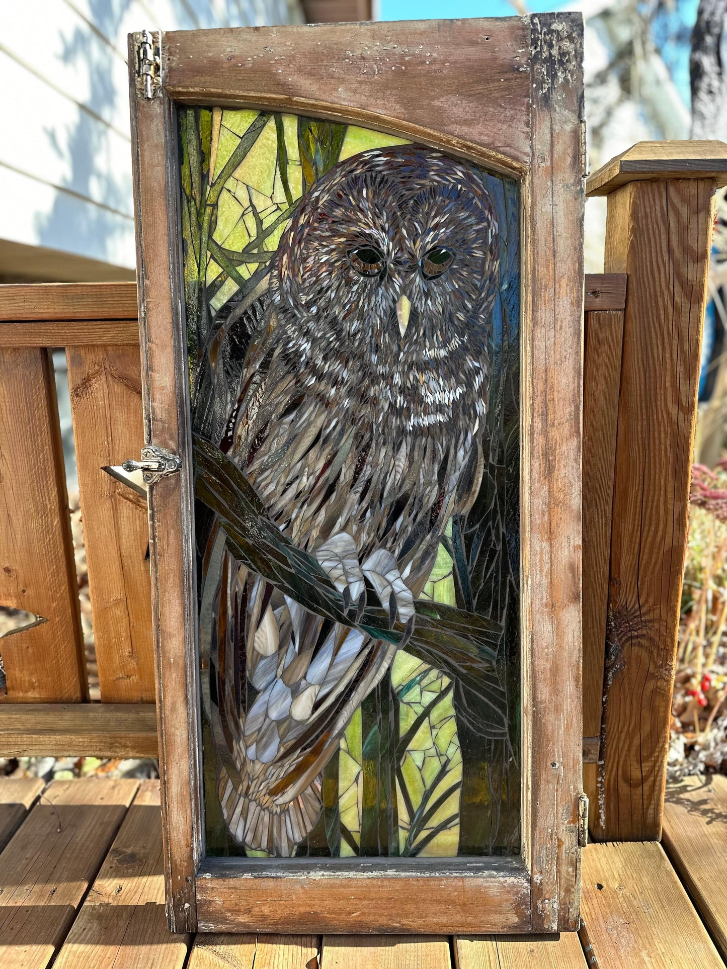 Cindy Laneville - Mosaic Artist Windows Wisdom in the Shadows