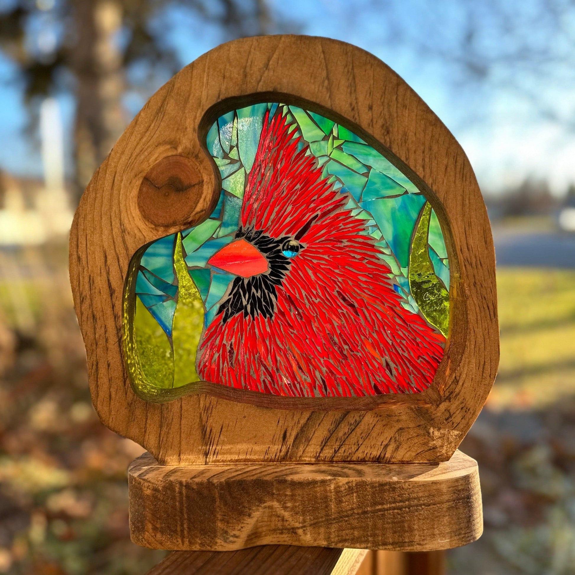 Cindy Laneville - Mosaic Artist cookies Cardinal Closeup!