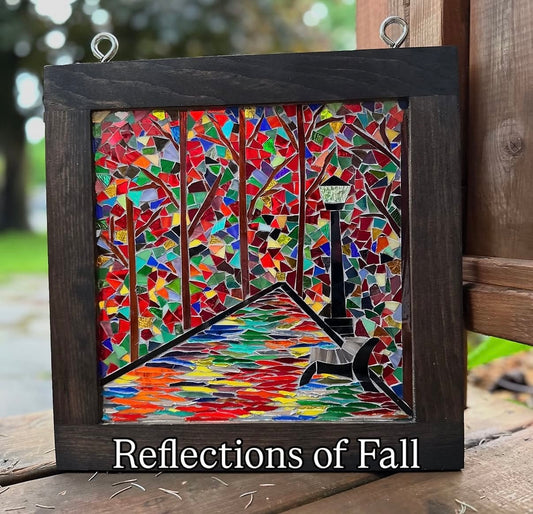 Cindy Laneville - Mosaic Artist DIY Kits DIY Mosaic Kit - Reflections of Fall - 13" x 13" Frame