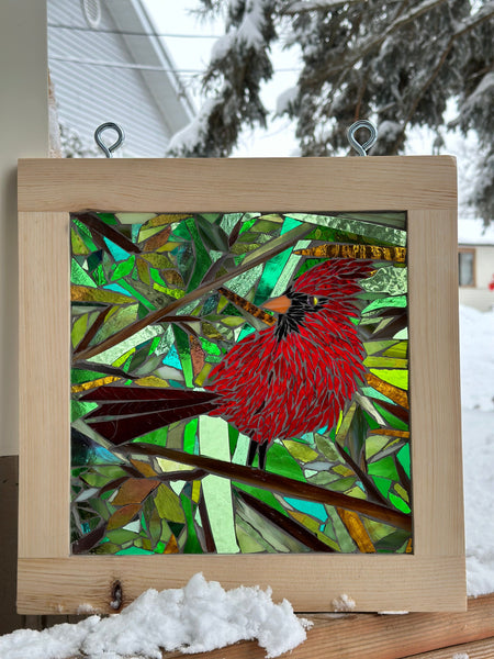 Cindy Laneville - Mosaic Artist kits DIY Cardinal 13" x 13" Frame