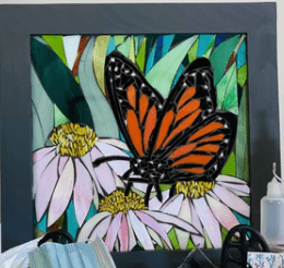 Cindy Laneville - Mosaic Artist kits DIY Monarch Butterfly - WITHOUT Tools/Glue/LIVE One on One Teaching Sessions DIY Monarch Butterfly