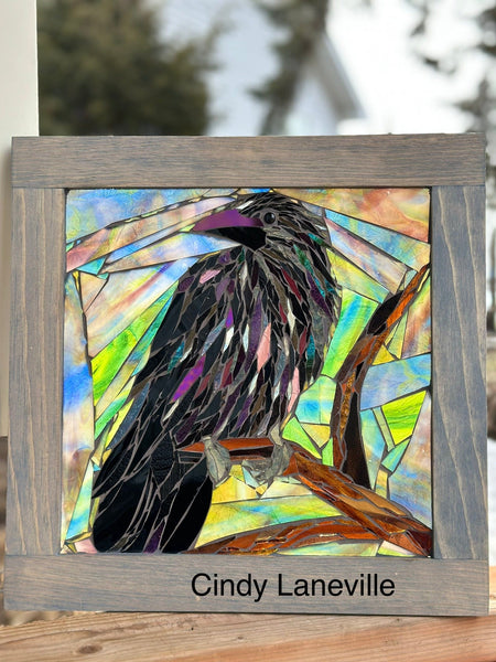 Cindy Laneville - Mosaic Artist kits Raven DIY 13 x 13 Frame with tools
