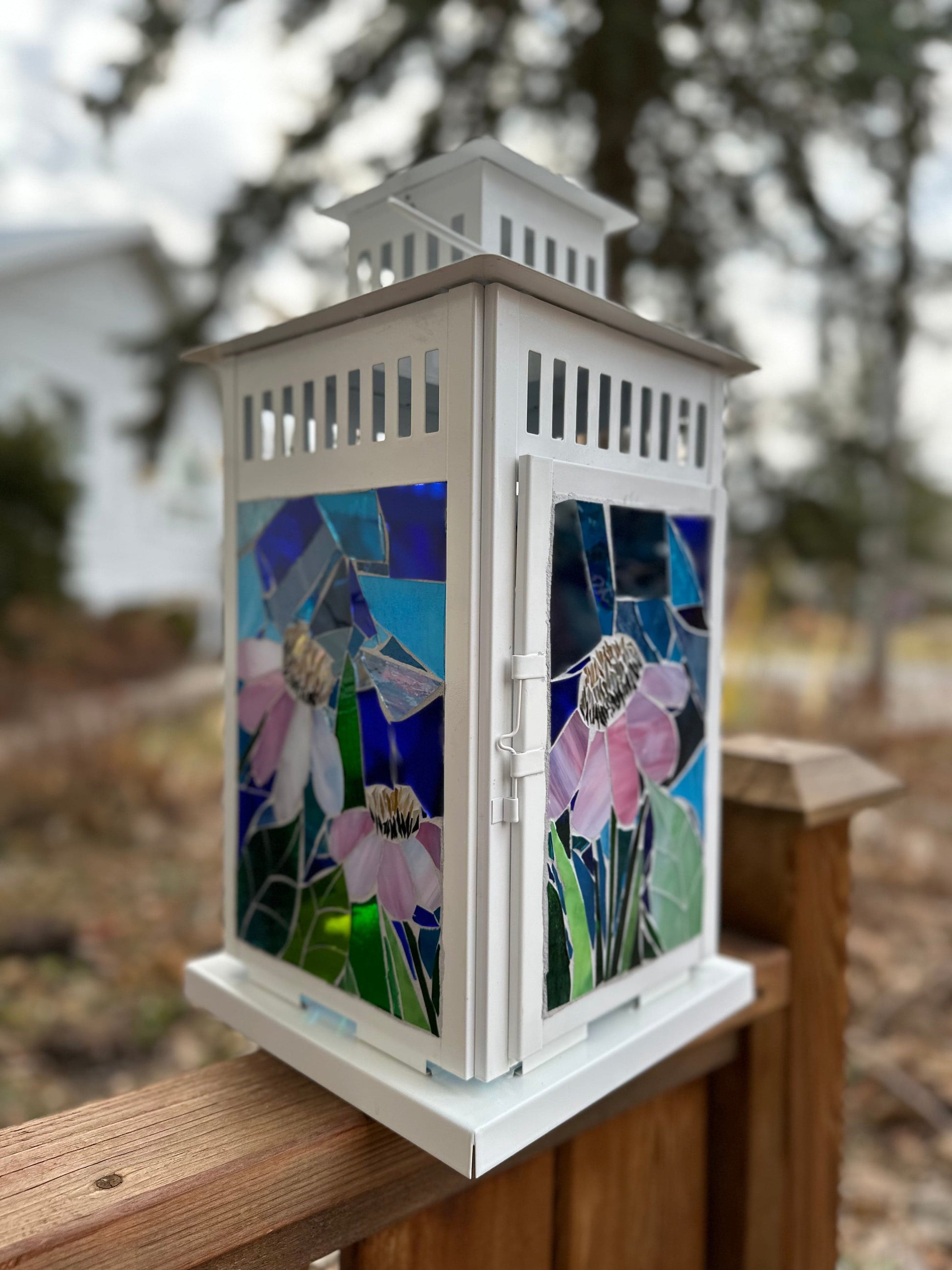 Cindy Laneville - Mosaic Artist Lanterns Pink Paradise - Large Lantern
