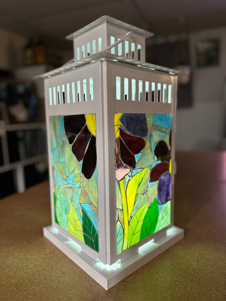 Cindy Laneville - Mosaic Artist Lanterns Pretty in Purples!  - Large Lantern