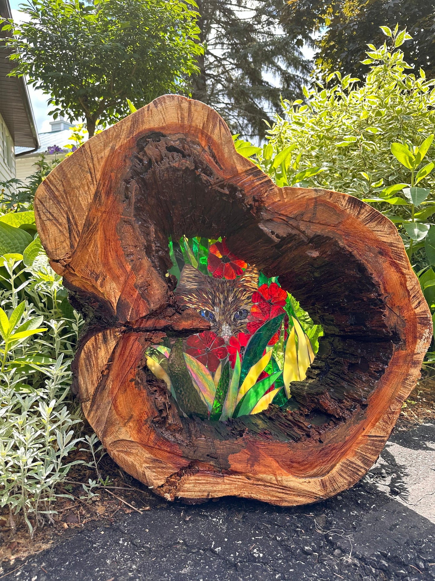 Cindy Laneville - Mosaic Artist Live Edge Paws and Petals