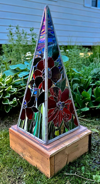 Cindy Laneville - Mosaic Artist Mosaic garden art Solar Prism Poppies
