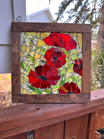 Cindy Laneville - Mosaic Artist Poppies in Bloom