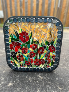 Cindy Laneville - Mosaic Artist Poppies Side Table