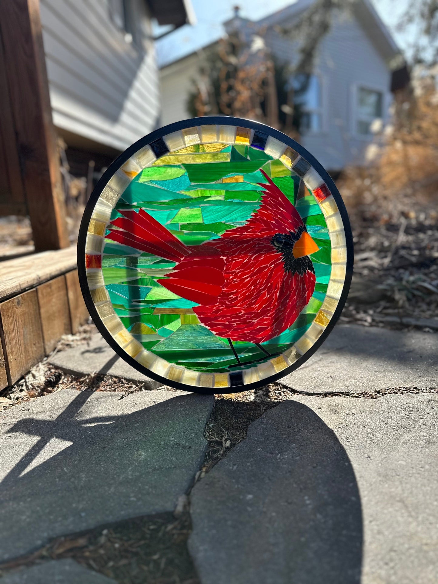 Cindy Laneville - Mosaic Artist Tables Cardinal's Call - Table