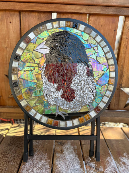 Cindy Laneville - Mosaic Artist Tables Grosbeak Glitter Table