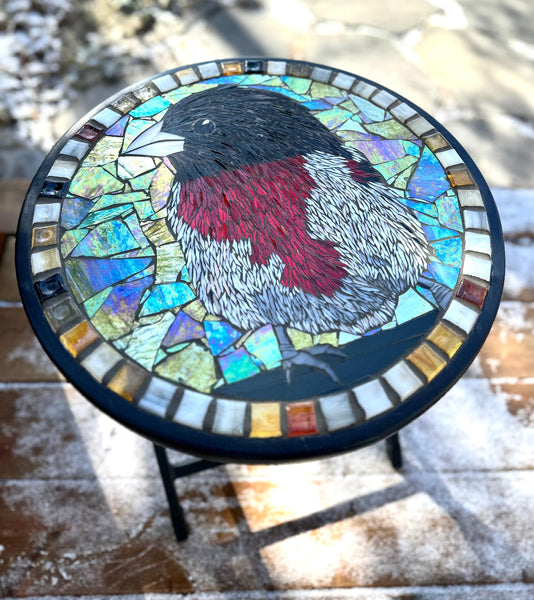 Cindy Laneville - Mosaic Artist Tables Grosbeak Glitter Table