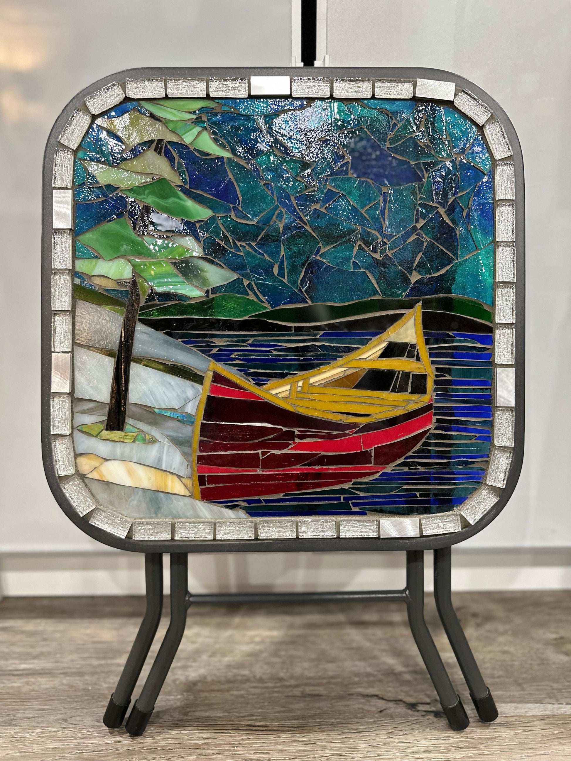 Cindy Laneville - Mosaic Artist Tables The Red Canoe take two! - Table