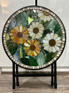 Cindy Laneville - Mosaic Artist Tables Whimsical Flowers - Table