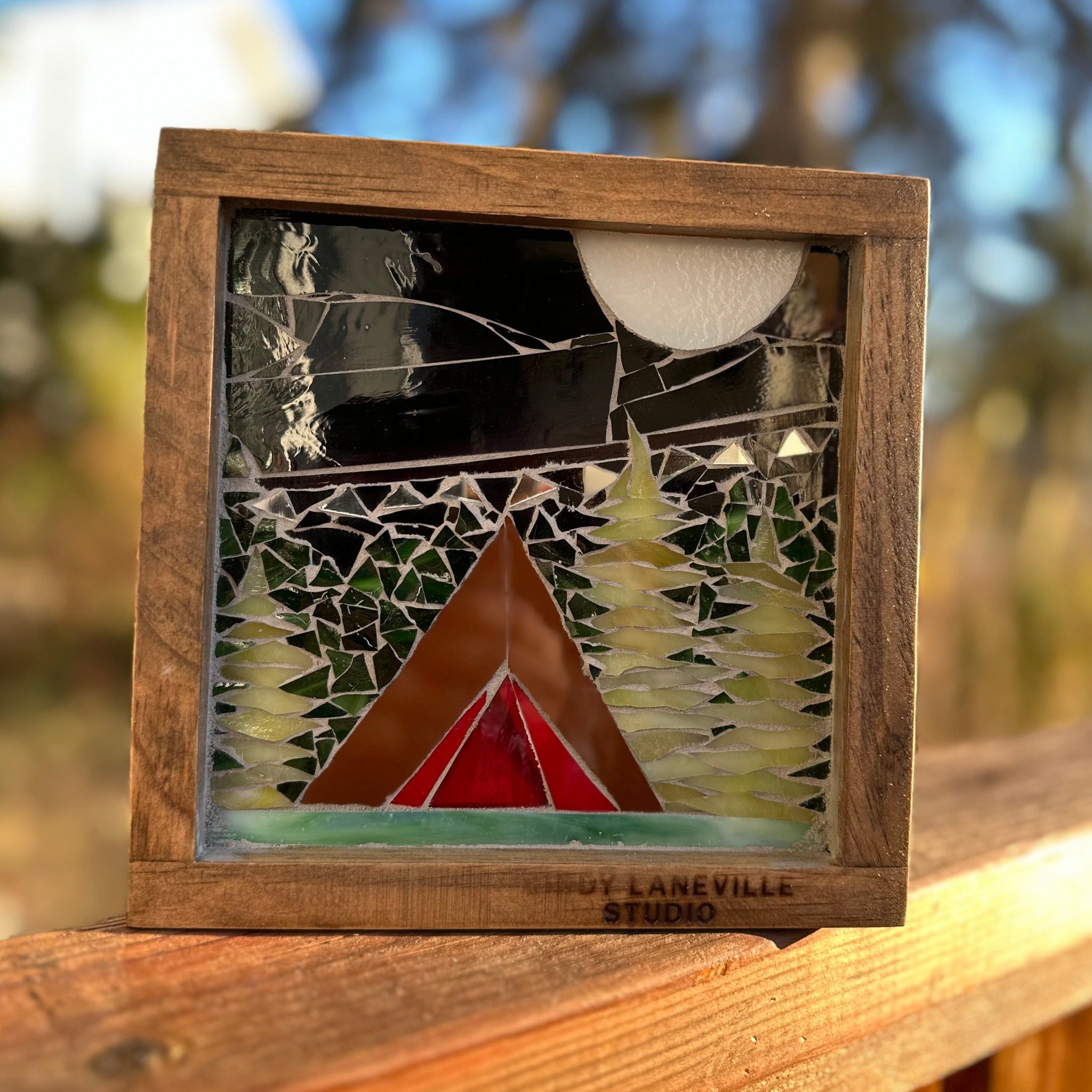 Cindy Laneville - Mosaic Artist wallart Back Yard Camping - Mini