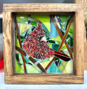 Cindy Laneville - Mosaic Artist wallart Cardinal - Mini