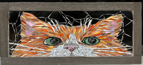 Cindy Laneville - Mosaic Artist wallart Cattitude in Glass