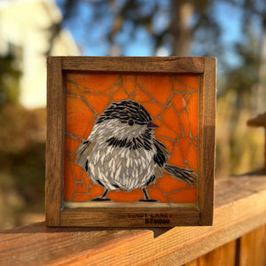 Cindy Laneville - Mosaic Artist wallart Chickadee Charm - Mini