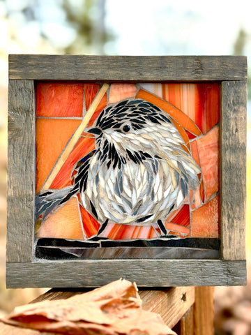 Cindy Laneville - Mosaic Artist wallart Chickadee - Mini