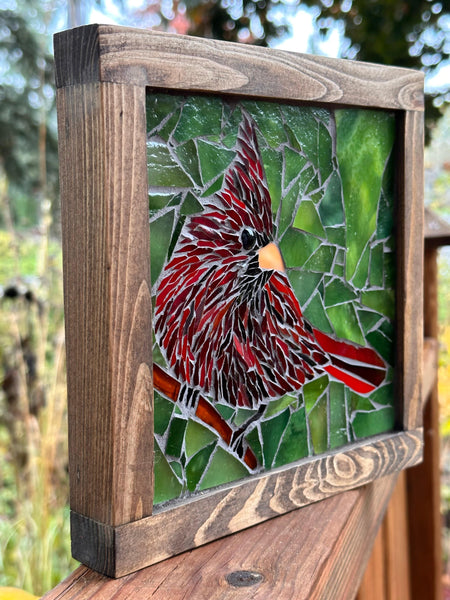 Cindy Laneville - Mosaic Artist wallart Crimson Cardinal