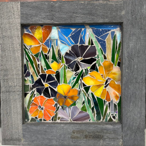 Cindy Laneville - Mosaic Artist wallart Flower Garden - Mini