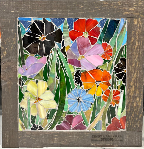 Cindy Laneville - Mosaic Artist wallart Flower Garden - Wall Art