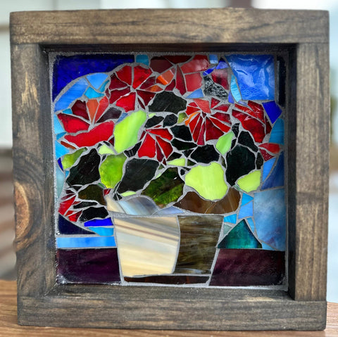 Cindy Laneville - Mosaic Artist wallart Flower Pot - Mini