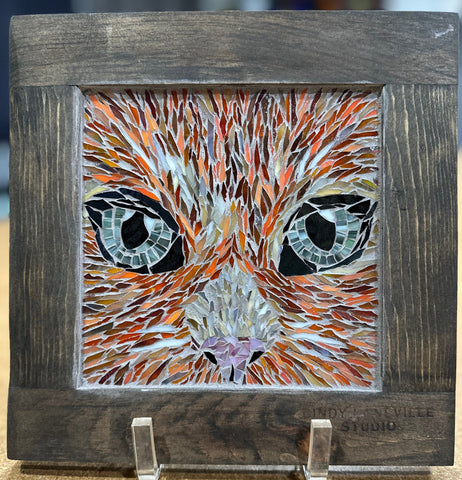 Cindy Laneville - Mosaic Artist wallart Orange Tabby Glow - Mini