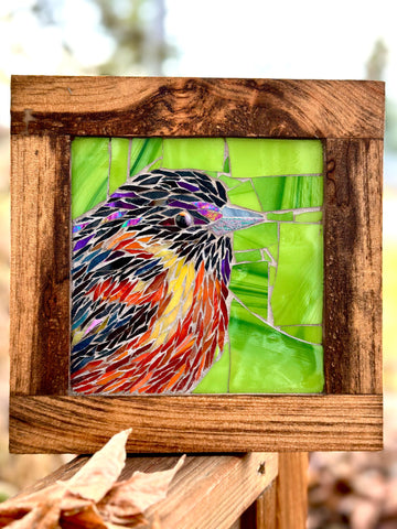 Cindy Laneville - Mosaic Artist wallart Oriole peek a boo - Mini