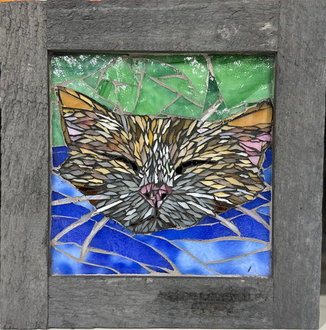 Cindy Laneville - Mosaic Artist wallart Paws and Peace - Mini