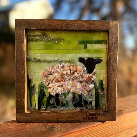 Cindy Laneville - Mosaic Artist wallart Sea Shell Sheep - Mini