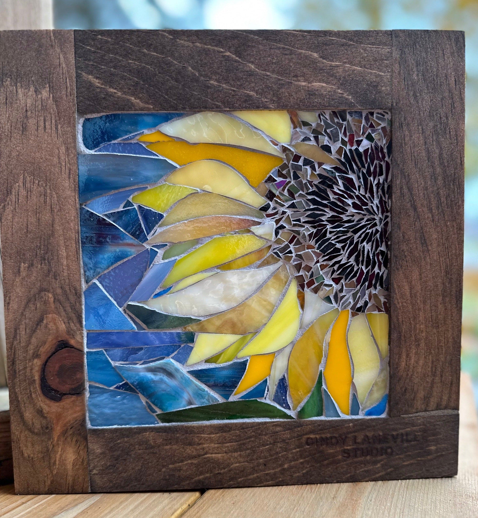 Cindy Laneville - Mosaic Artist wallart Sunflower Brilliance