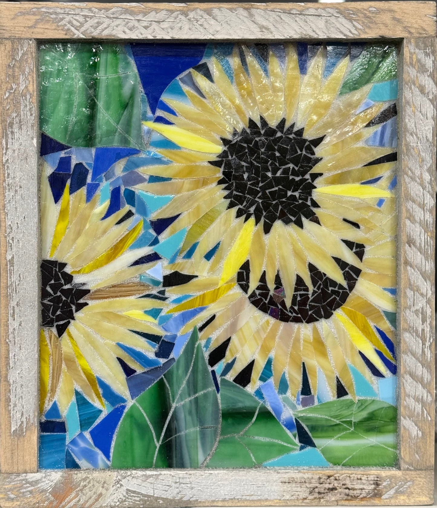 Cindy Laneville - Mosaic Artist wallart Sunny Days Sunflower - Original Glass Mosaic Artwork