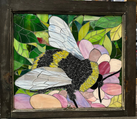 Cindy Laneville - Mosaic Artist Window Bee Blossom