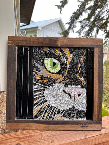 Cindy Laneville - Mosaic Artist Window Calico Cat