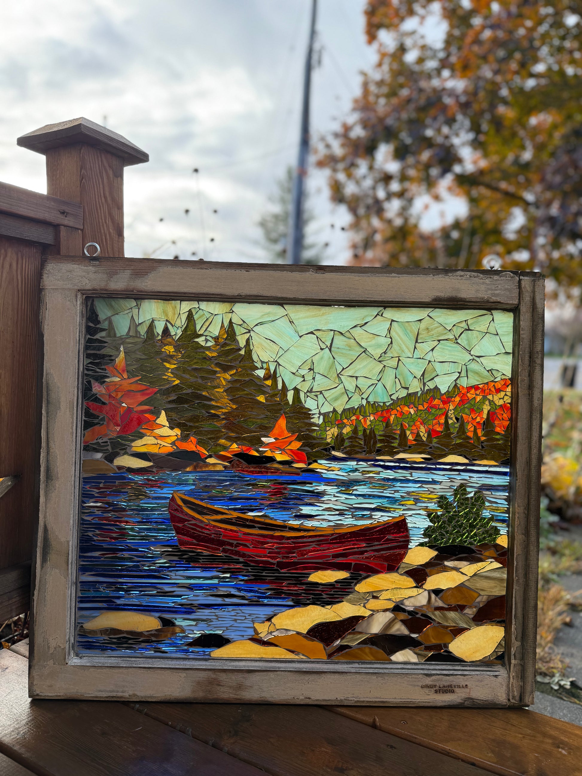 Cindy Laneville - Mosaic Artist Window Canoe-tiful Day!