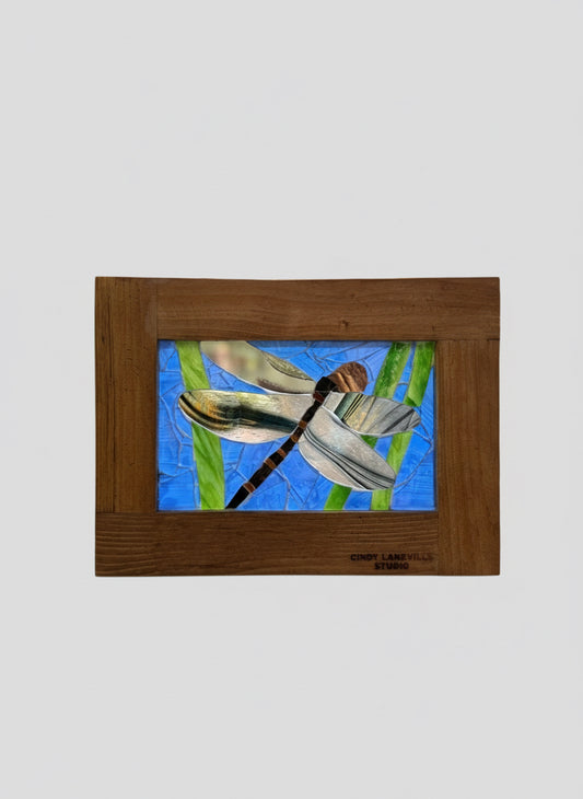 Cindy Laneville - Mosaic Artist Window Dragonfly - Original Glass Mosaic Artwork