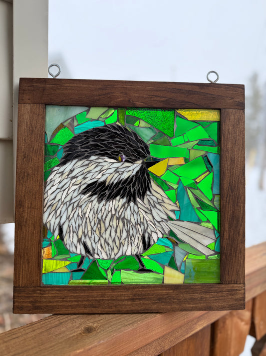 Cindy Laneville - Mosaic Artist window Fluffed & Fabulous Original Glass Mosaic Artwork