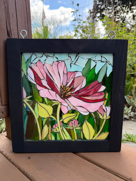 Cindy Laneville - Mosaic Artist Window Garden in Full Bloom - Original Glass Mosaic Artwork