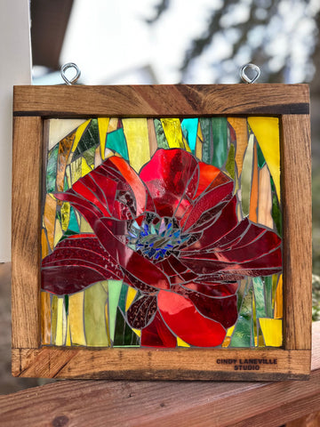 Cindy Laneville - Mosaic Artist window Poppy Dreams