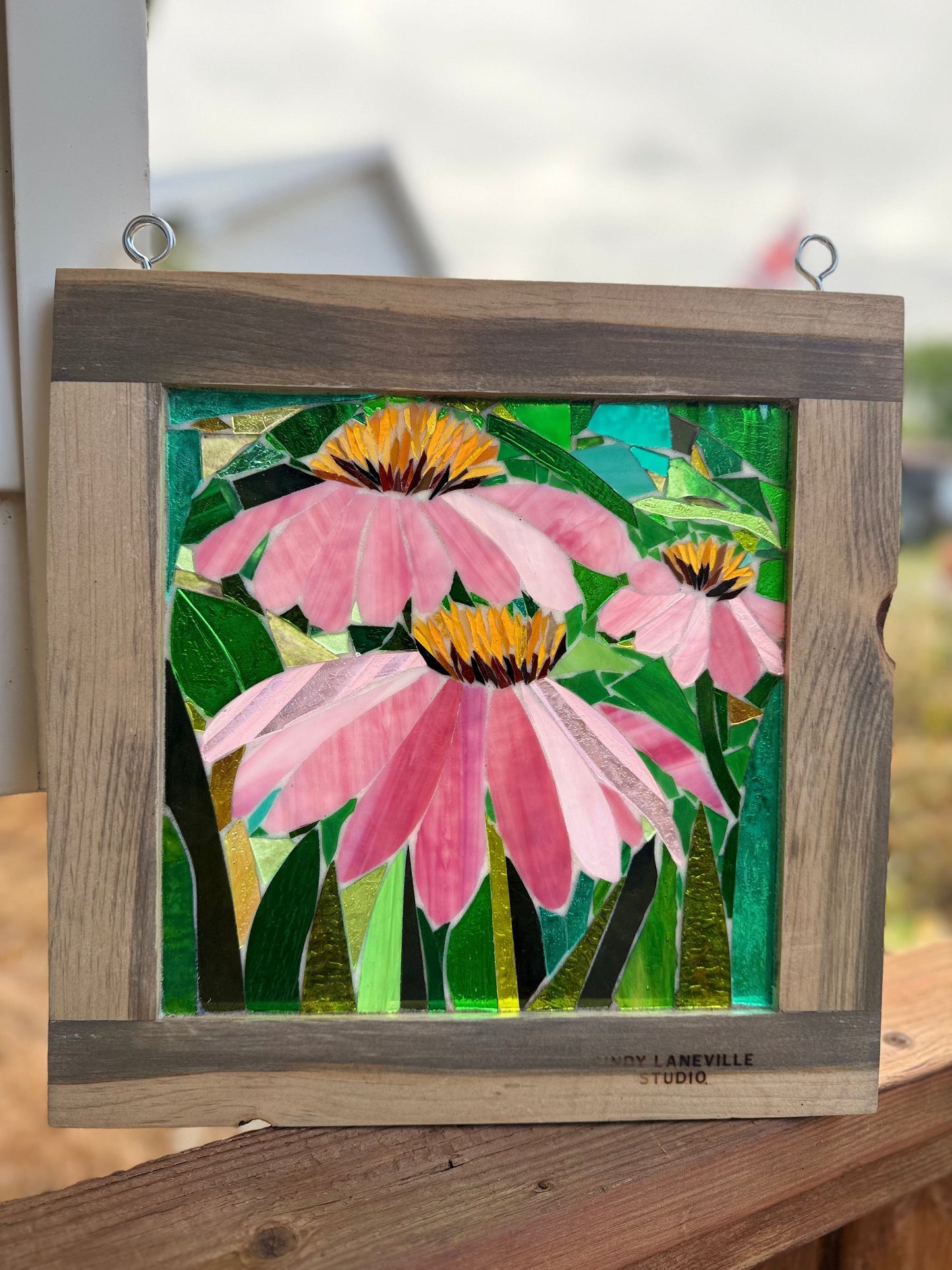 Cindy Laneville - Mosaic Artist Window Think Pink!