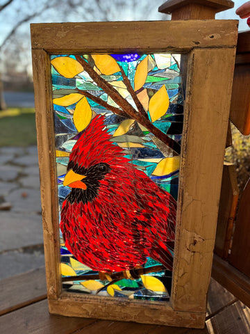 Cindy Laneville - Mosaic Artist Windows Cardinal