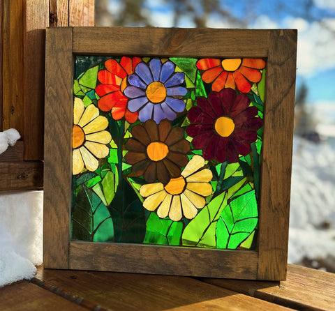 Cindy Laneville - Mosaic Artist Windows Whimsical Flowers