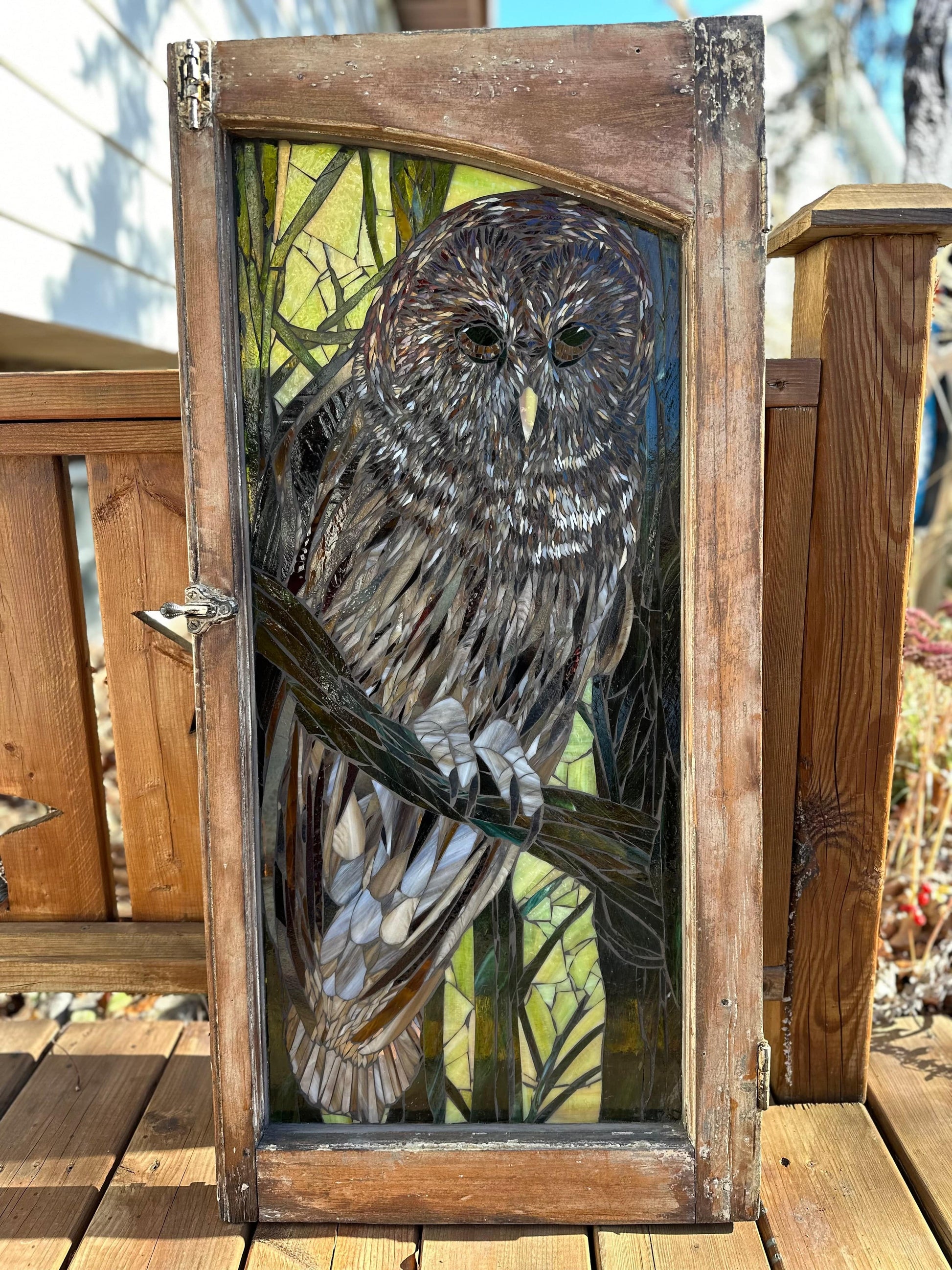 Cindy Laneville - Mosaic Artist Windows Wisdom in the Shadows