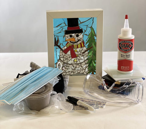 Cindy Laneville - Mosaic Artist DIY Snowman Mosaic includes 4 oz bottle of MAC Glue! *Tools not included *